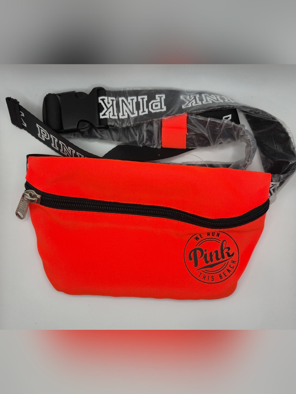 Victorias Secret PINK Adjustable Fanny Pack in Neon Coral NWT We Run This Beach